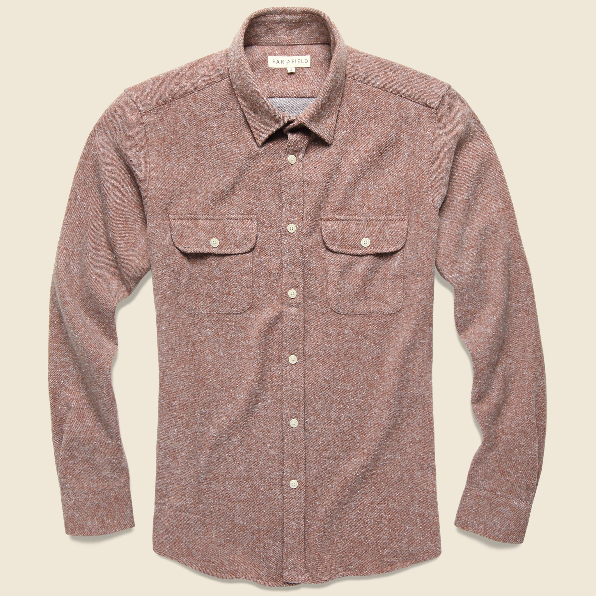 Workwear Flannel - Brick - Afield - STAG Provisions - Tops - L/S Woven - Solid