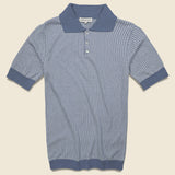 Blakey Knit Polo - Blue - Far Afield - STAG Provisions - Tops - S/S Knit