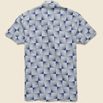 Selleck Shirt - Monaco Blue Sun Rays - Far Afield - STAG Provisions - Tops - S/S Woven - Other Pattern