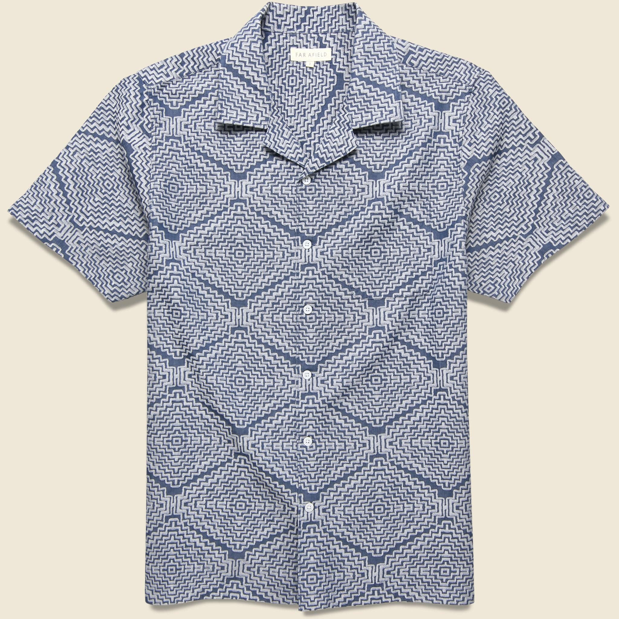 Stachio Shirt - Tribal Navy - Far Afield - STAG Provisions - Tops - S/S Woven - Other Pattern