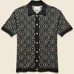 Zig Zag Cardigan - Meteorite Black - Far Afield - STAG Provisions - Tops - S/S Woven - Other Pattern