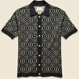 Zig Zag Cardigan - Meteorite Black - Far Afield - STAG Provisions - Tops - S/S Woven - Other Pattern
