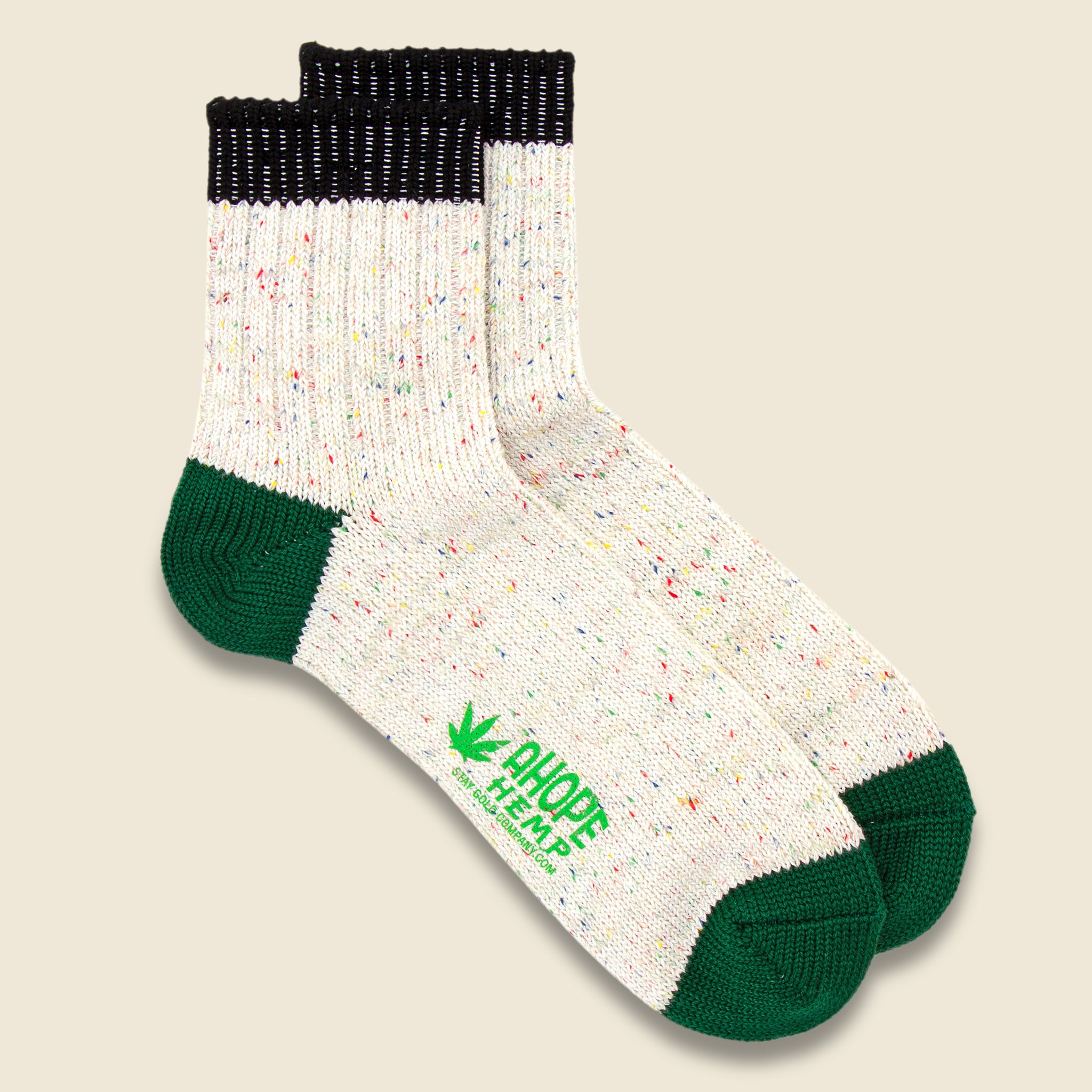 Colorblock Quarter Sock - Black - A Hope Hemp - STAG Provisions - Accessories - Socks