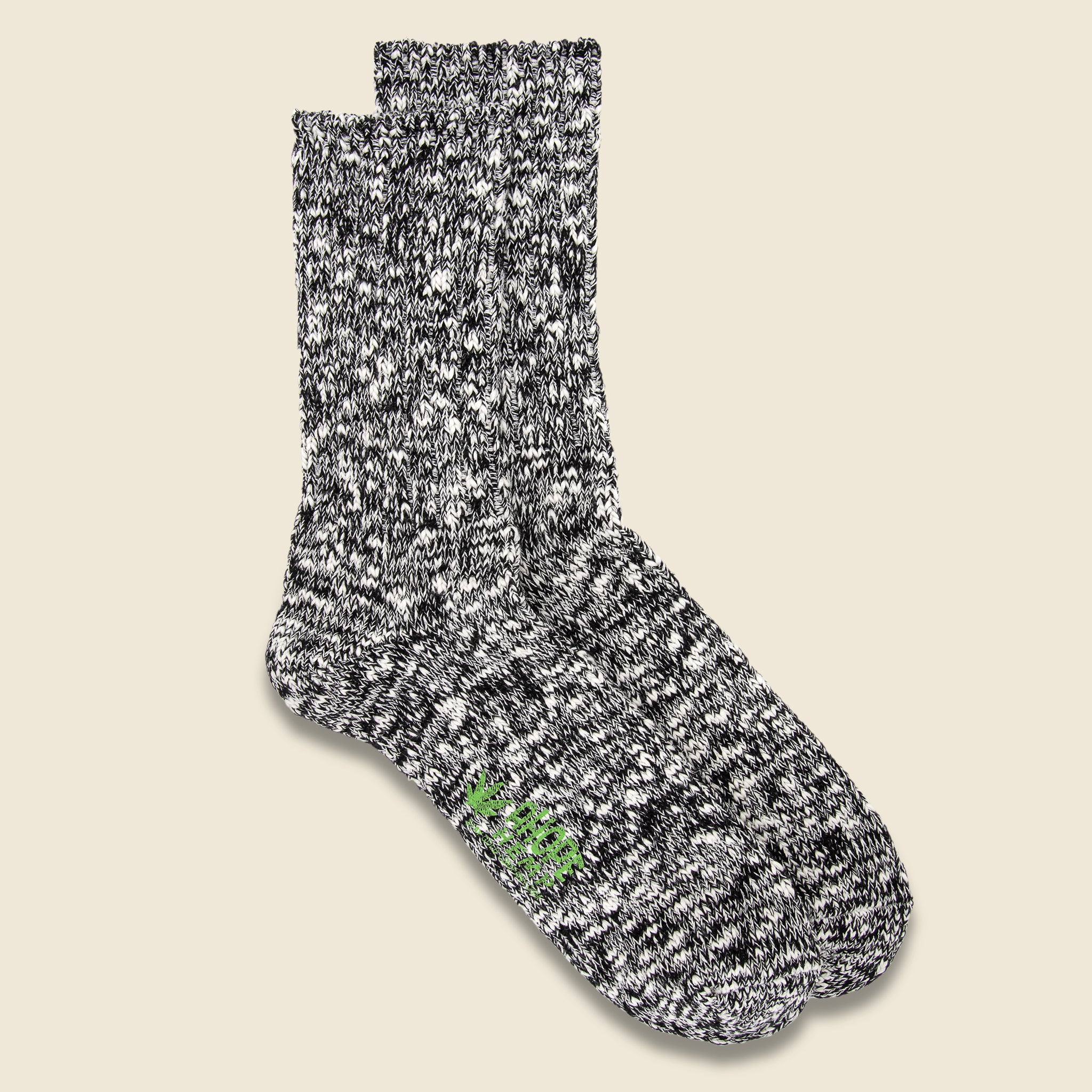 Quarter Marled Rag Sock - Black - A Hope Hemp - STAG Provisions - Accessories - Socks