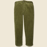Rugged Corduroy Standard Pleated Pant - Olive - Alex Mill - STAG Provisions - Pants - Corduroy