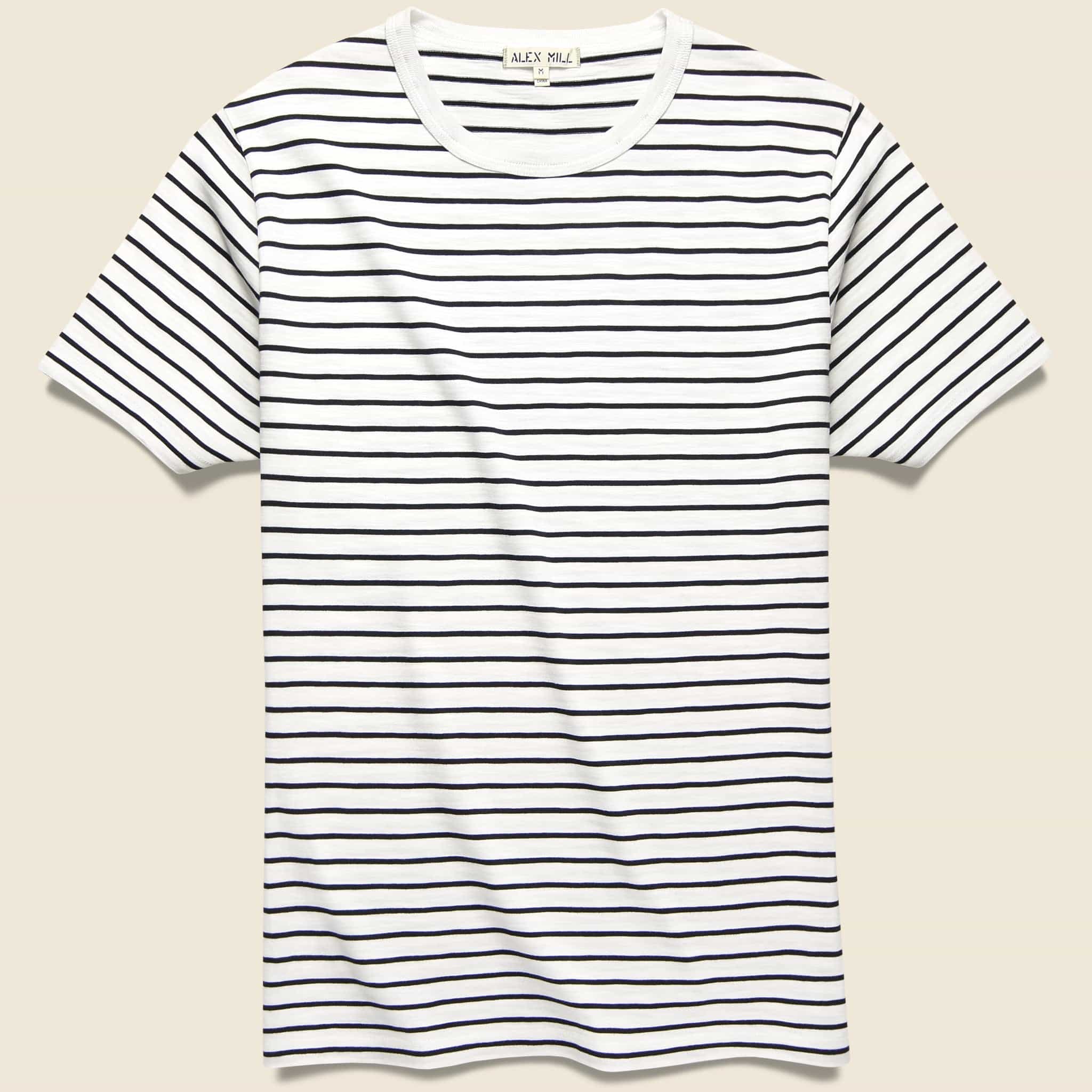 Standard Crew Tee - Navy Stripe - Alex Mill - STAG Provisions - Tops - S/S Tee