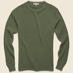 Waffle Crewneck - Deep Olive - Alex Mill - STAG Provisions - Tops - L/S Knit