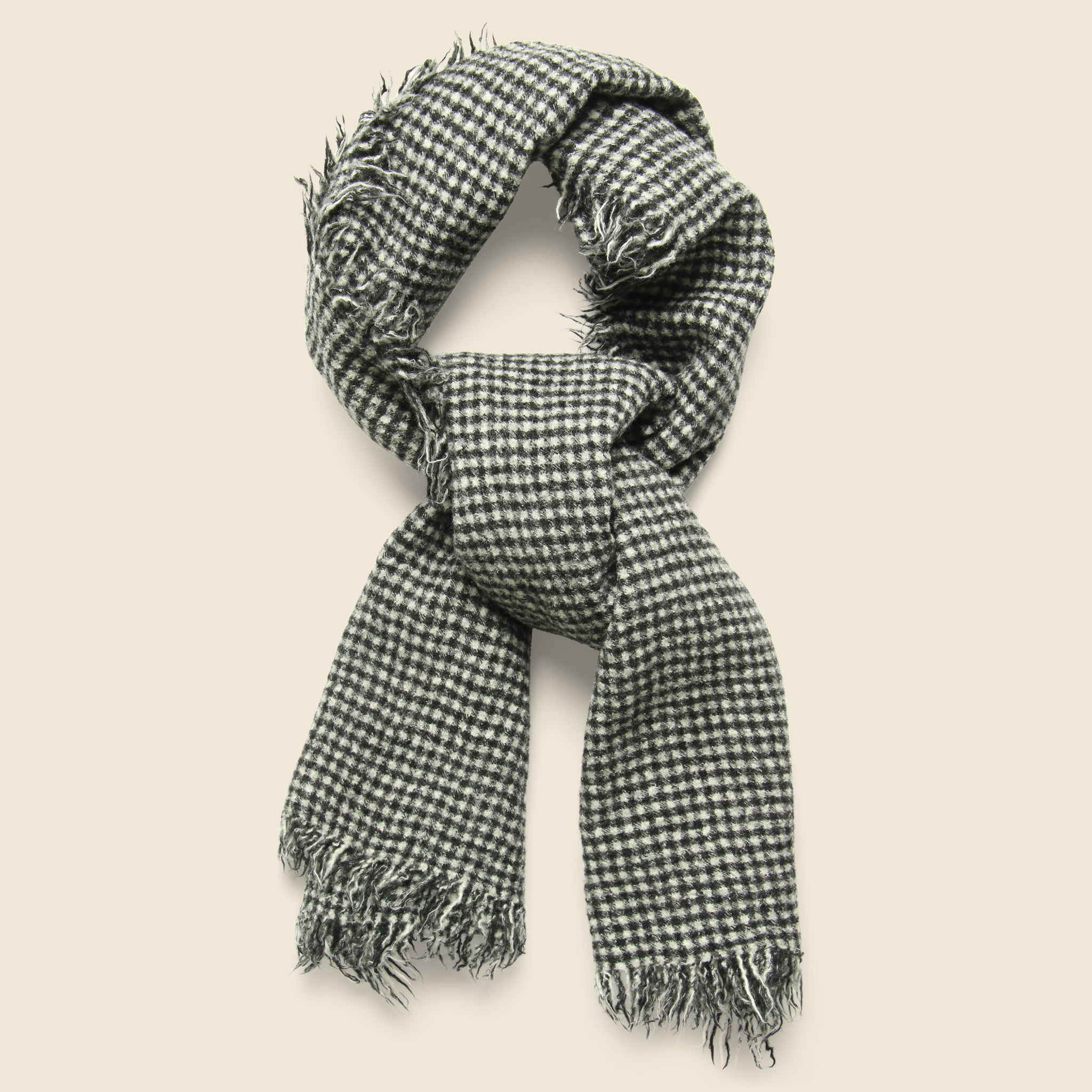 Boiled Wool Scarf - Black/White - Alex Mill - STAG Provisions - Accessories - Scarves