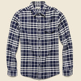 Plaid Patch & Flap Flannel - White/Navy - Alex Mill - STAG Provisions - Tops - L/S Woven - Plaid