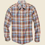 Fall Plaid Chore Shirt - Light Blue/Tan - Alex Mill - STAG Provisions - Tops - L/S Woven - Plaid