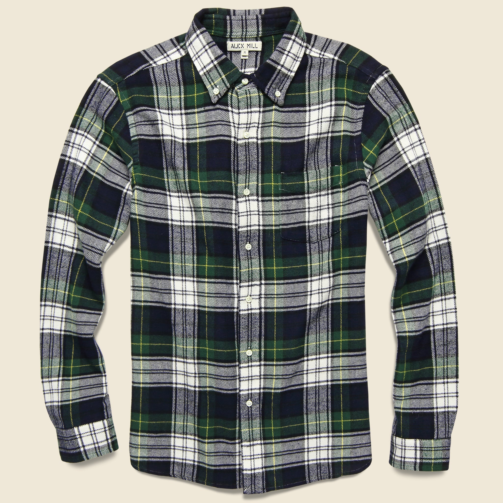 Classic Plaid Flannel - Green/Navy/White - Alex Mill - STAG Provisions - Tops - L/S Woven - Plaid