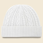 Cashmere Cable Beanie - Chalk - Alex Mill - STAG Provisions - Accessories - Hats