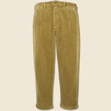 Rugged Corduroy Standard Pleated Pant - Khaki - Alex Mill - STAG Provisions - Pants - Corduroy
