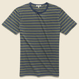 Striped Crew Tee - Asphalt/Army Olive - Alex Mill - STAG Provisions - Tops - S/S Tee