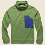 Compact Terry Popover Sweatshirt - Army Olive - Alex Mill - STAG Provisions - Tops - Fleece / Sweatshirt
