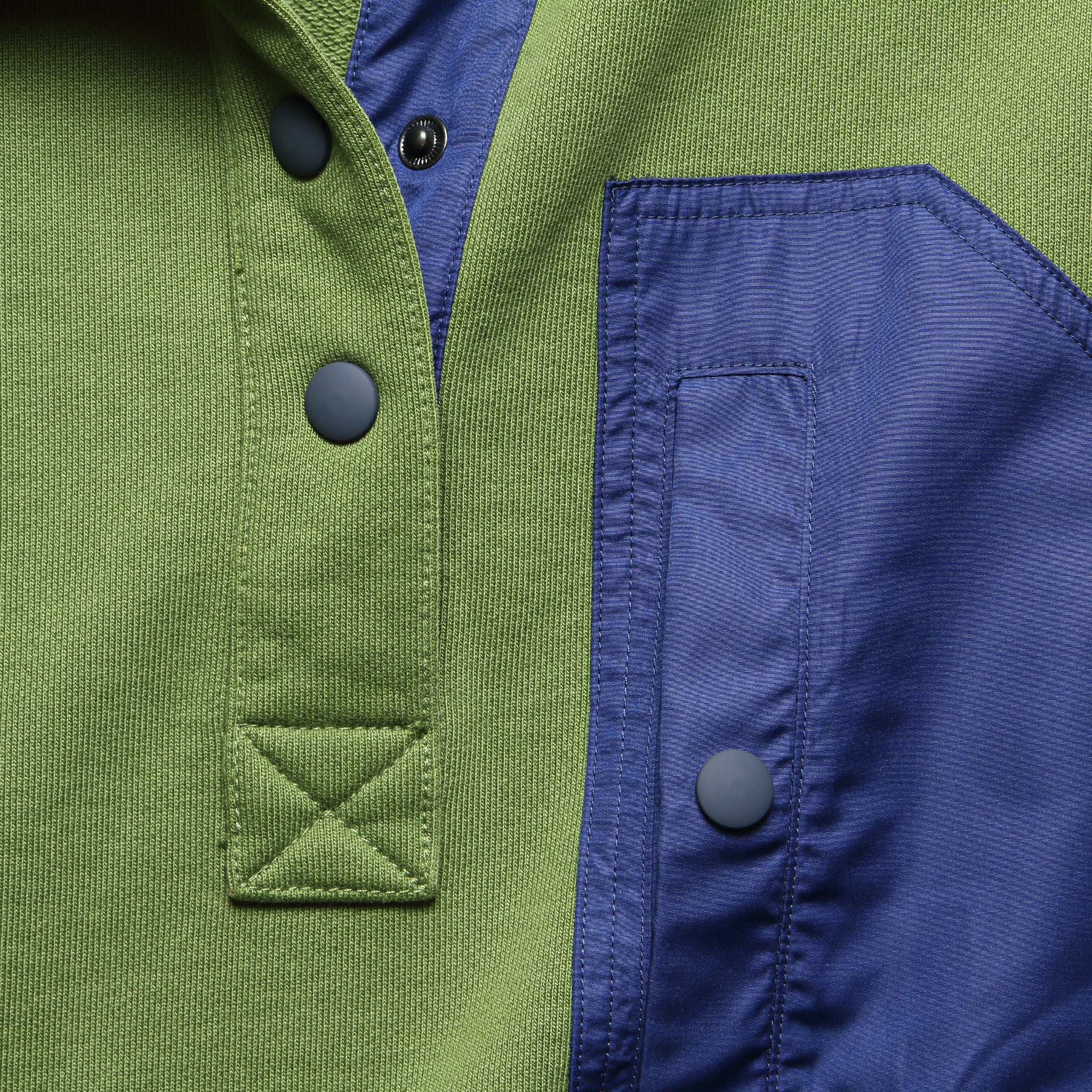 Compact Terry Popover Sweatshirt - Army Olive - Alex Mill - STAG Provisions - Tops - Fleece / Sweatshirt