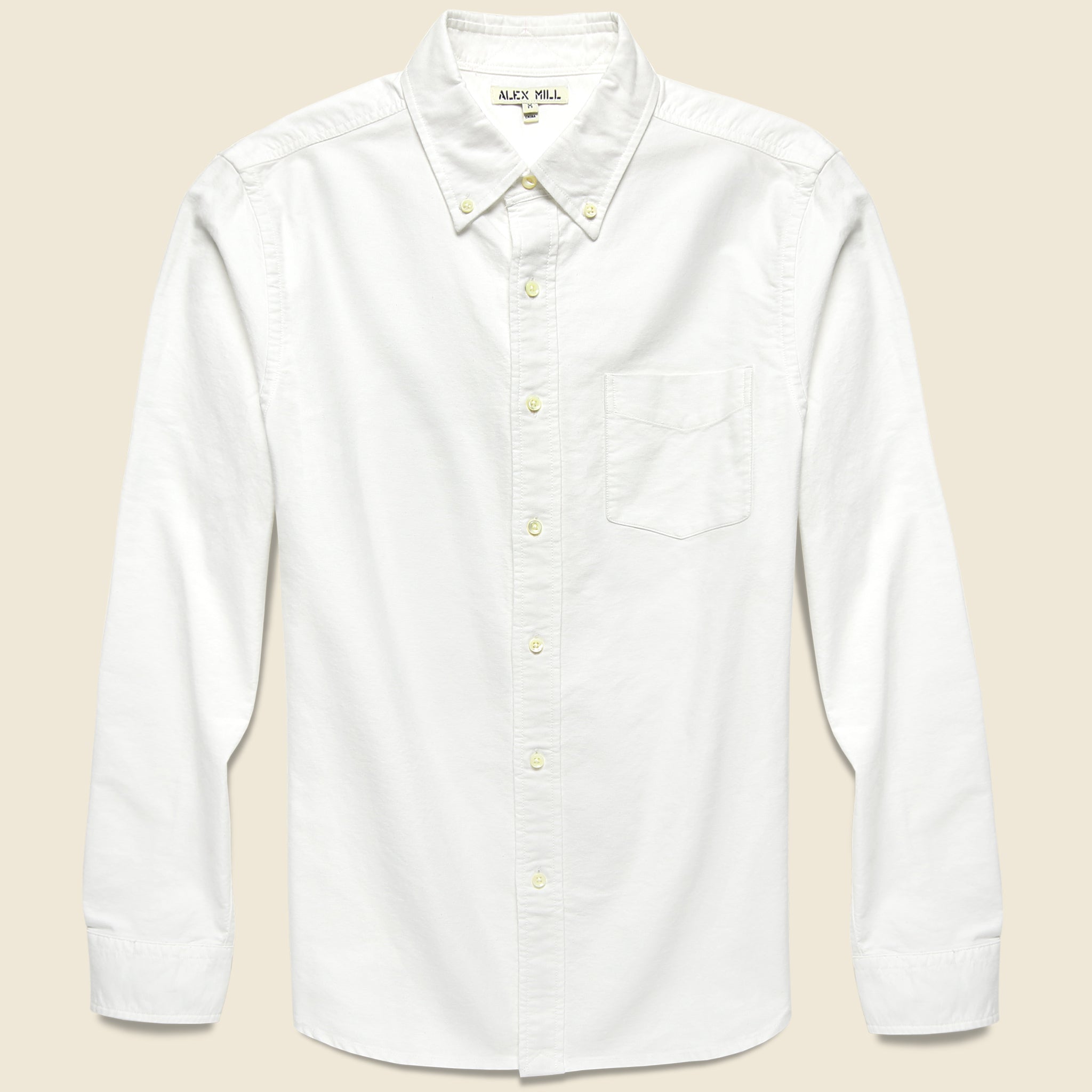 Overdyed Oxford Shirt - White - Alex Mill - STAG Provisions - Tops - L/S Woven - Solid