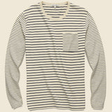Mixed Stripe Pocket Tee - Canvas/Navy - Alex Mill - STAG Provisions - Tops - L/S Tee