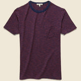 Thin Stripe Pocket Tee - Indigo/Red - Alex Mill - STAG Provisions - Tops - S/S Tee
