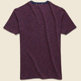Thin Stripe Pocket Tee - Indigo/Red - Alex Mill - STAG Provisions - Tops - S/S Tee