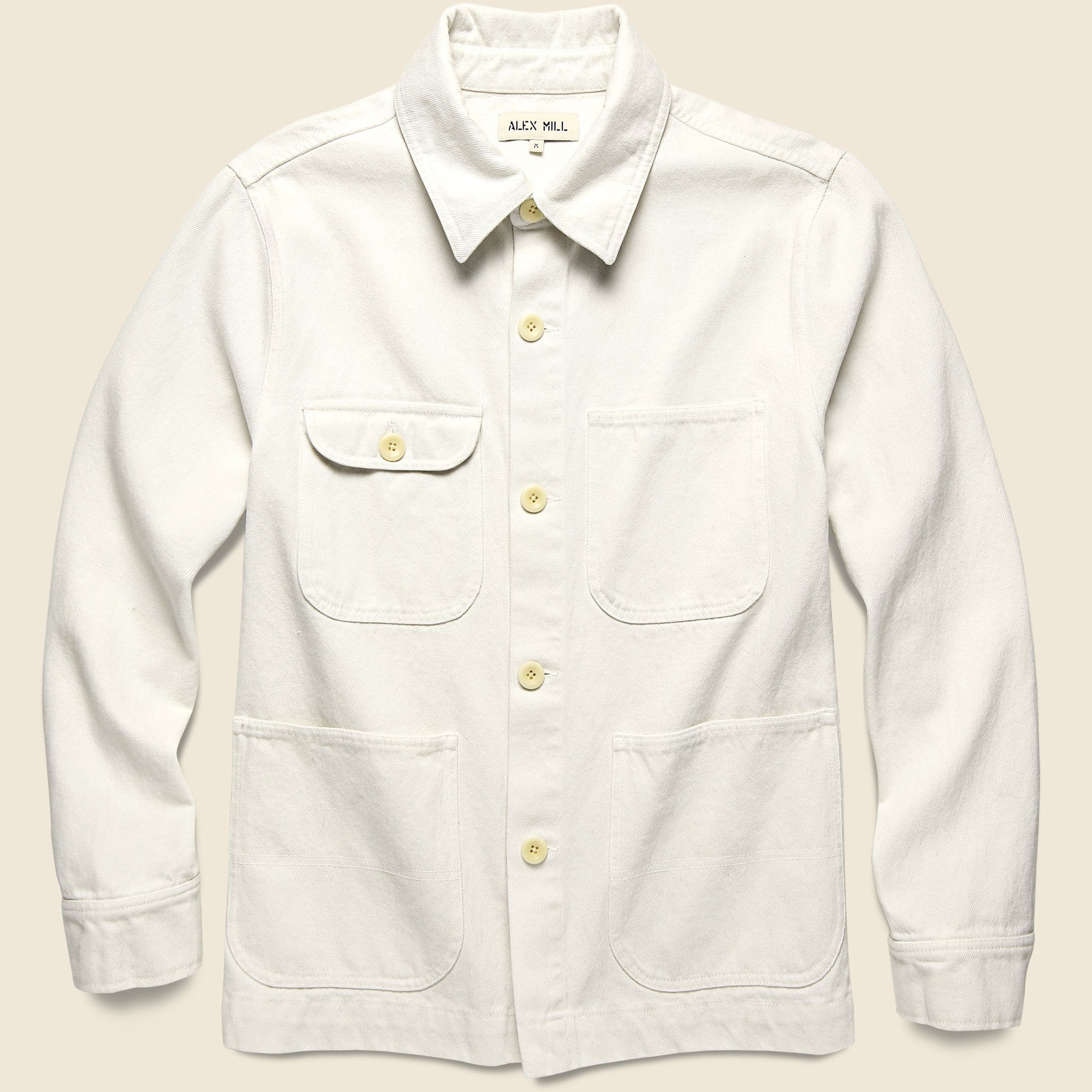 Upcycled Cotton Work Jacket - White - Alex Mill - STAG Provisions - Outerwear - Shirt Jacket