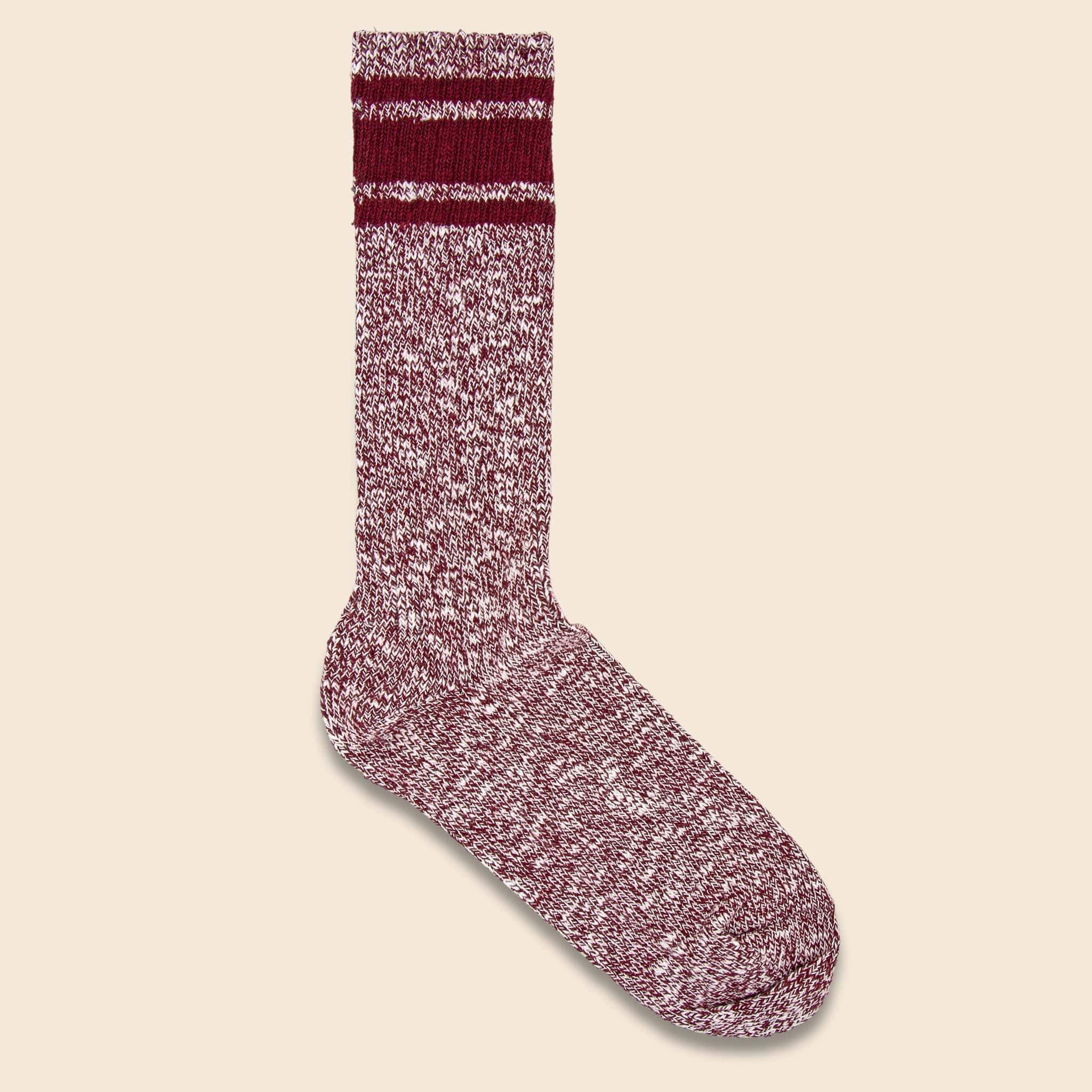 Varsity Slub Sock - Crimson - American Trench - STAG Provisions - Accessories - Socks