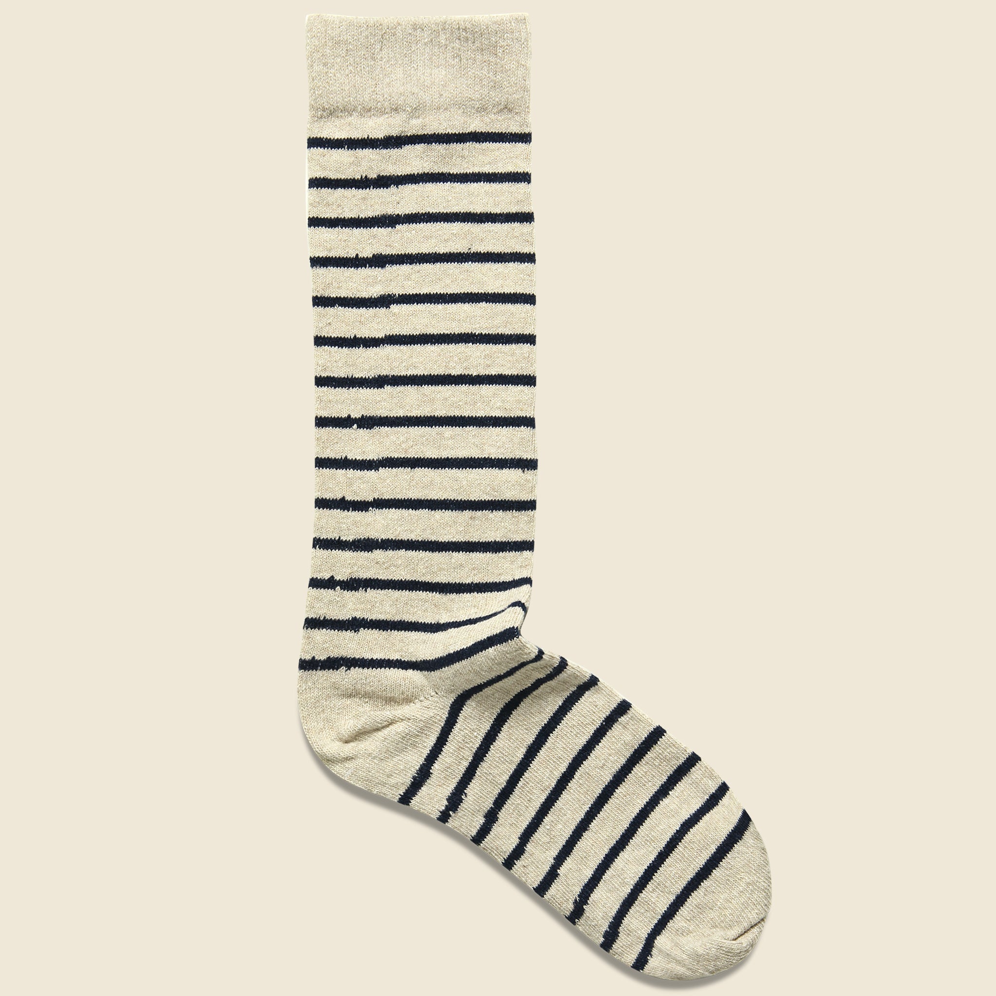 Classic Breton Stripe Sock - Linen/White - American Trench - STAG Provisions - Accessories - Socks