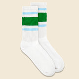 Retro Stripe Sock - Sky Blue / Green - American Trench - STAG Provisions - Accessories - Socks