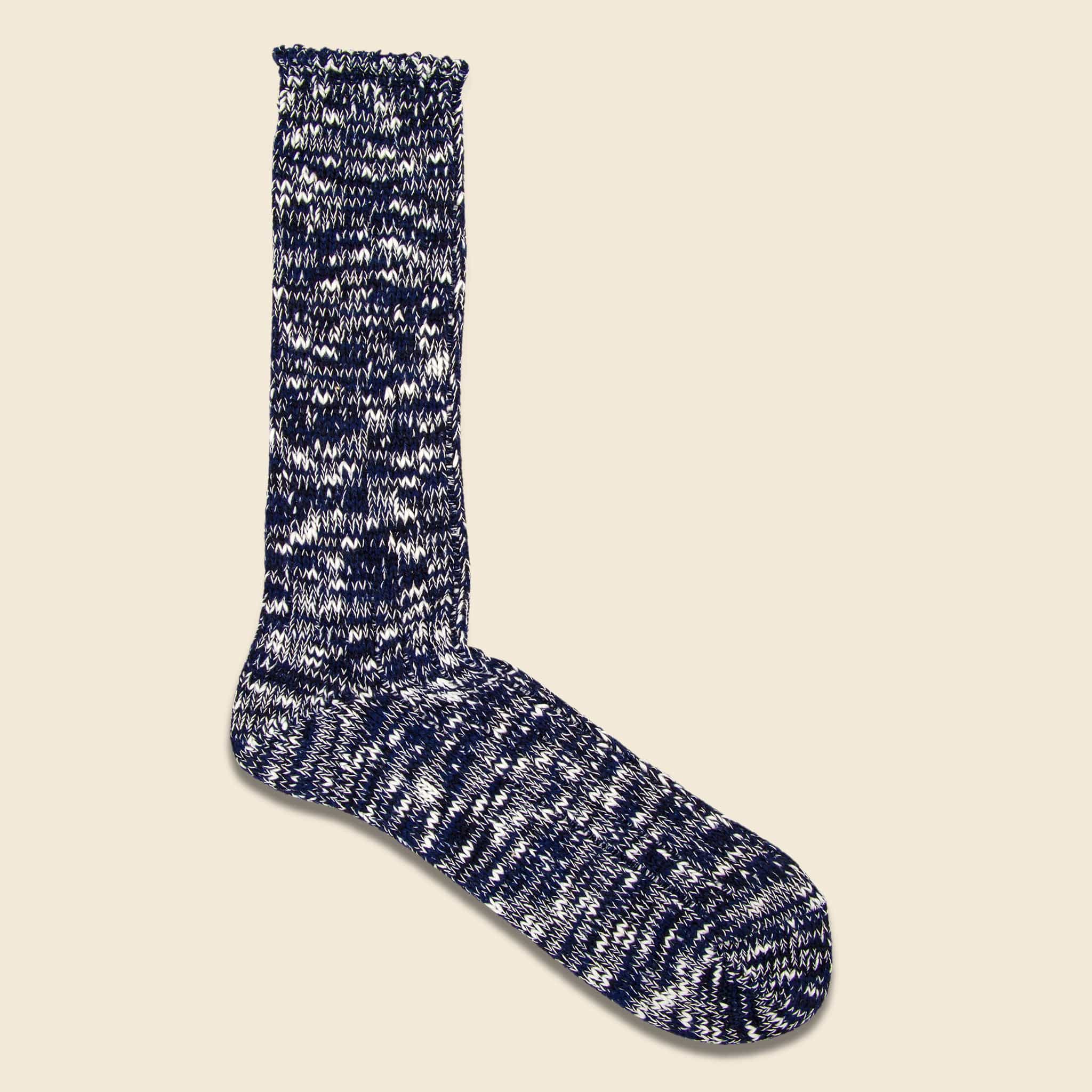 Slub Crew Sock - Navy - Anonymous Ism - STAG Provisions - Accessories - Socks