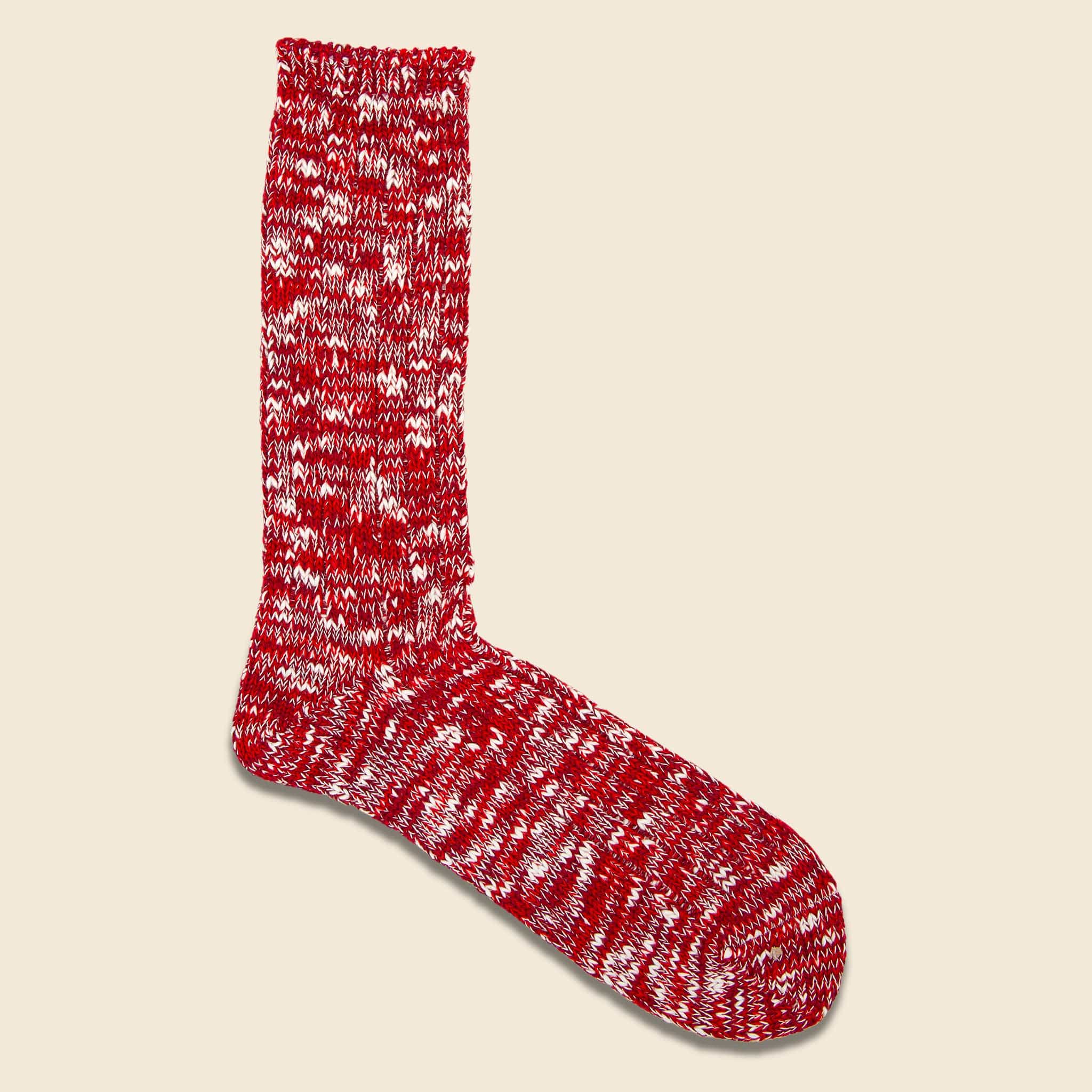 Slub Crew Sock - Red - Anonymous Ism - STAG Provisions - Accessories - Socks