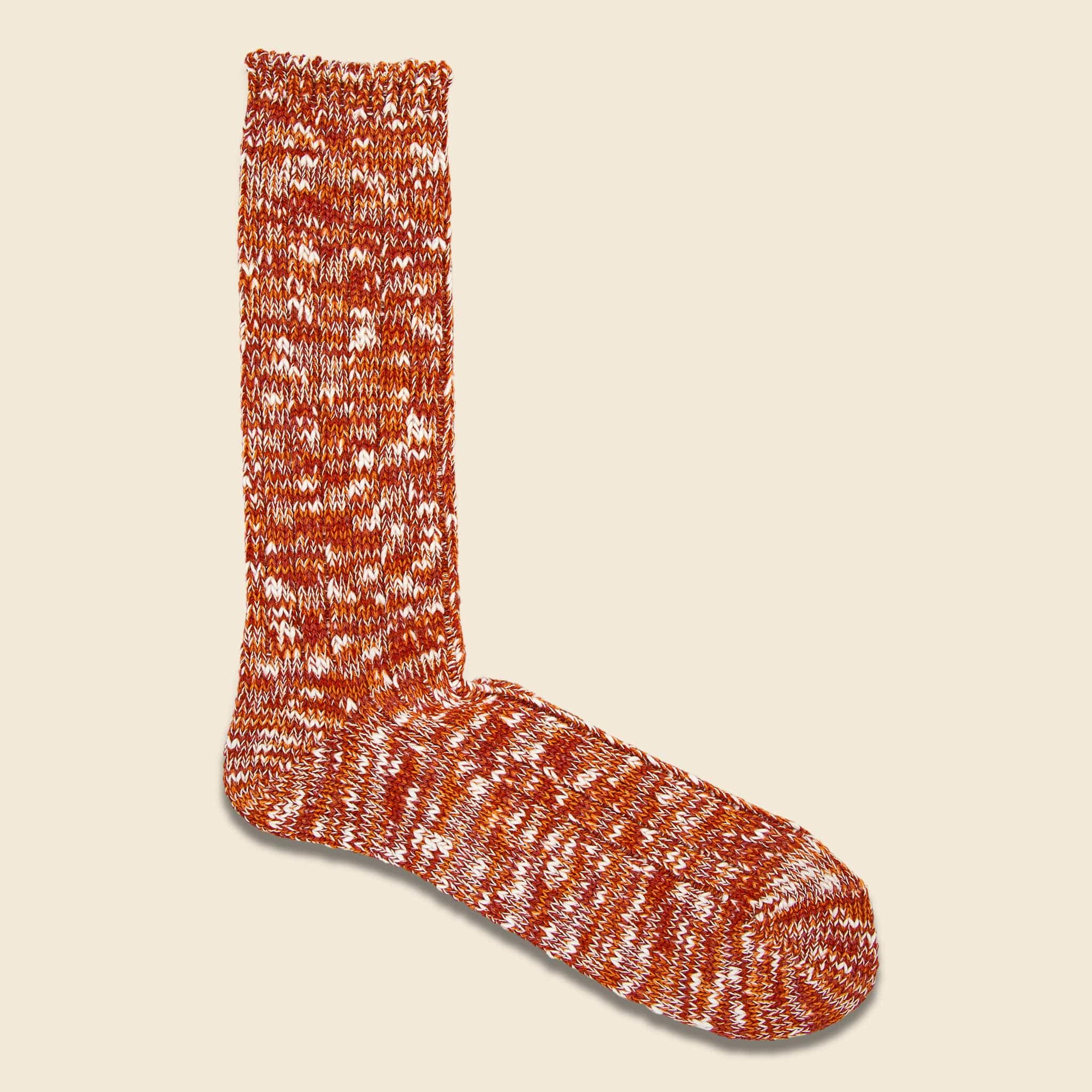 Slub Crew Sock - Brick - Anonymous Ism - STAG Provisions - Accessories - Socks