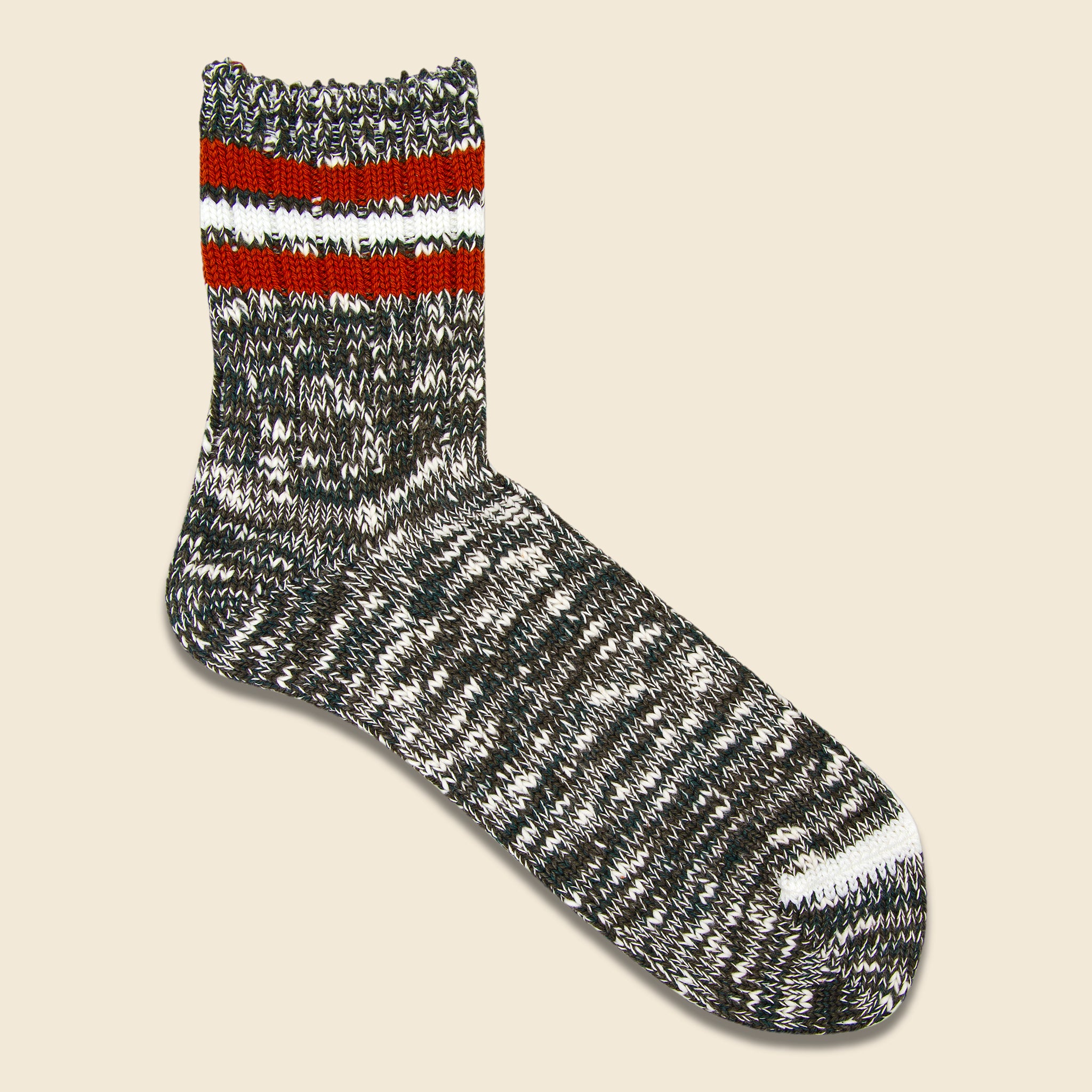 3-Line Slub Sock - Moss - Anonymous Ism - STAG Provisions - Accessories - Socks