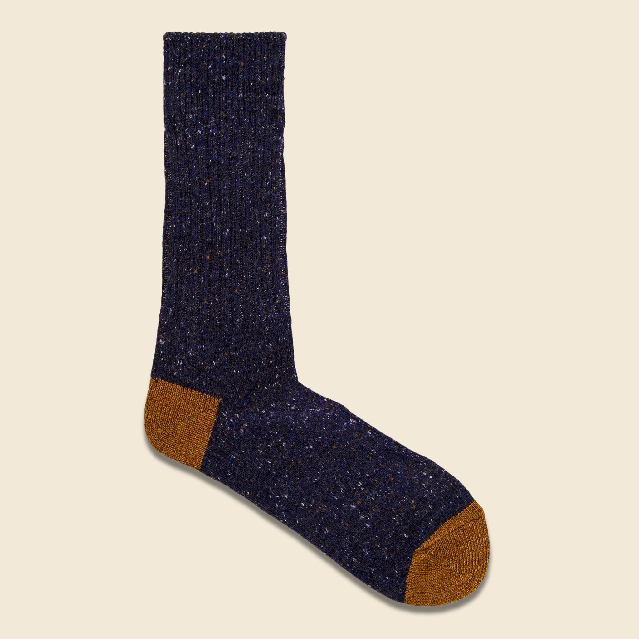 Tweed Nep Crew Sock - Navy - Anonymous Ism - STAG Provisions - Accessories - Socks