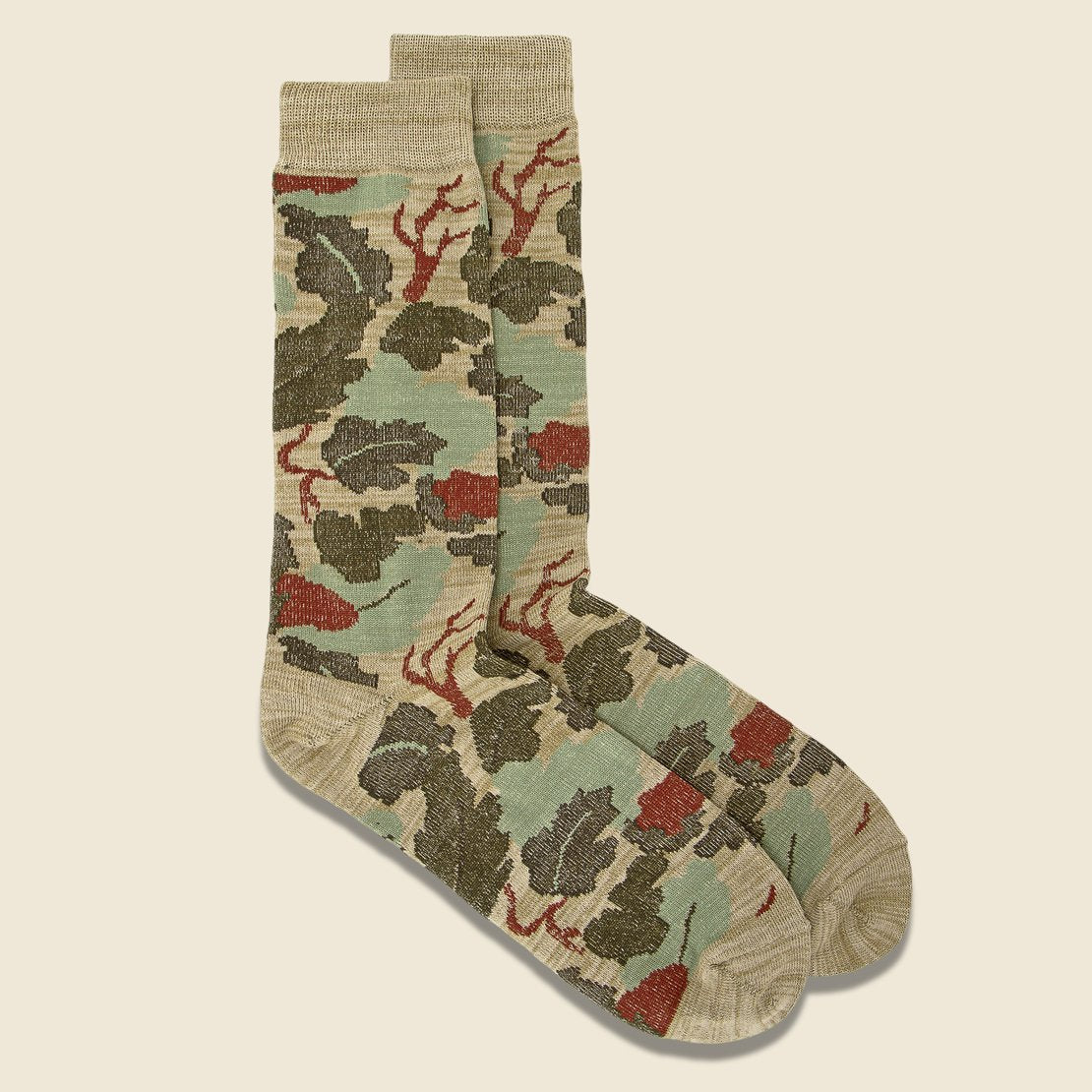 Camo Crew Sock - Beige - Anonymous Ism - STAG Provisions - Accessories - Socks