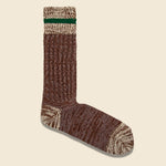 Cotton Wool Mix Stripe Crew Sock - Beige - Anonymous Ism - STAG Provisions - Accessories - Socks