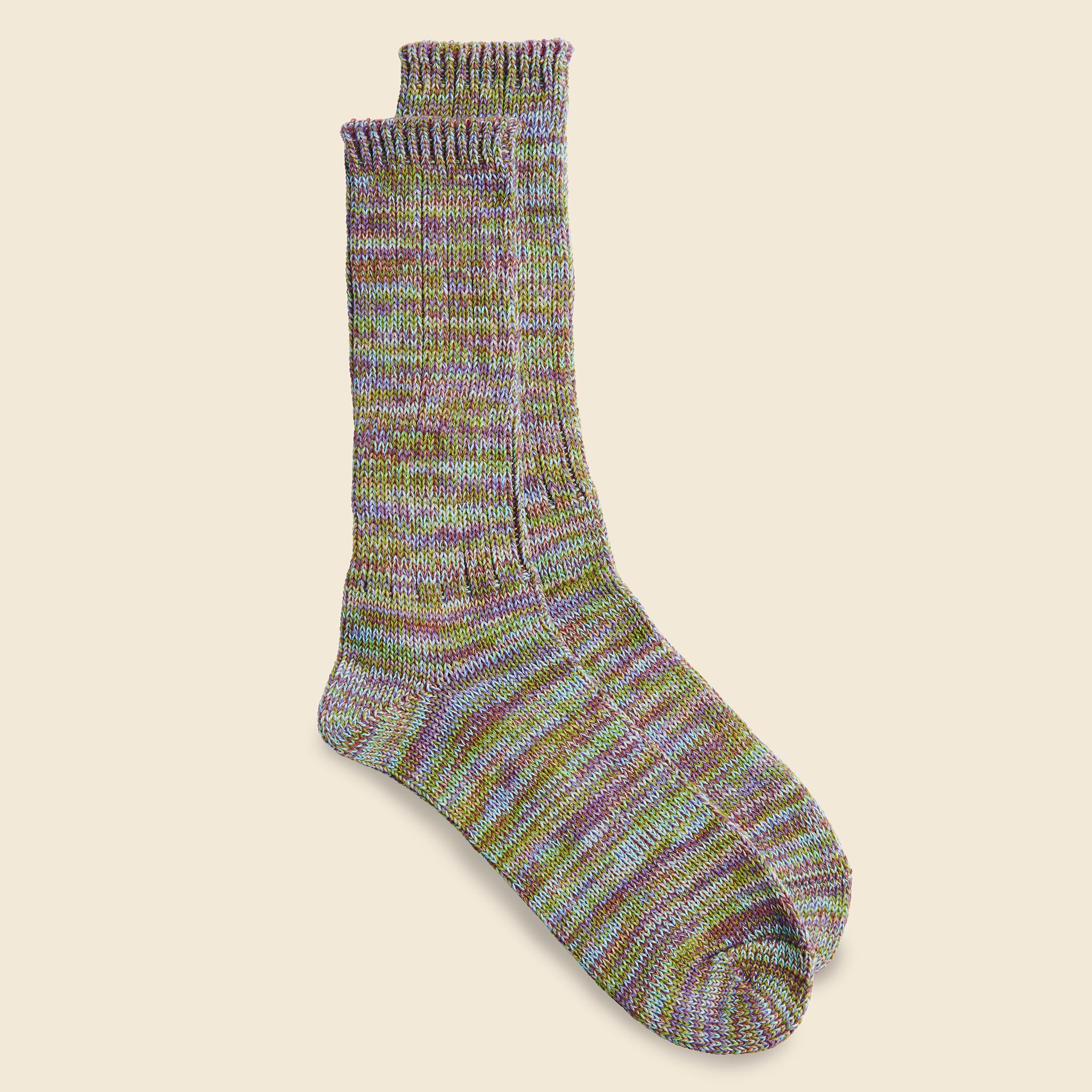 5 Color Mix Crew Sock - Khaki - Anonymous Ism - STAG Provisions - Accessories - Socks