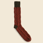 WG Pattern Crew Sock - Olive - Anonymous Ism - STAG Provisions - Accessories - Socks