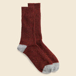 Tweed Nep Crew Sock - Wine Melange - Anonymous Ism - STAG Provisions - Accessories - Socks