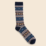 Wool Jacquard Crew Sock - Navy - Anonymous Ism - STAG Provisions - Accessories - Socks