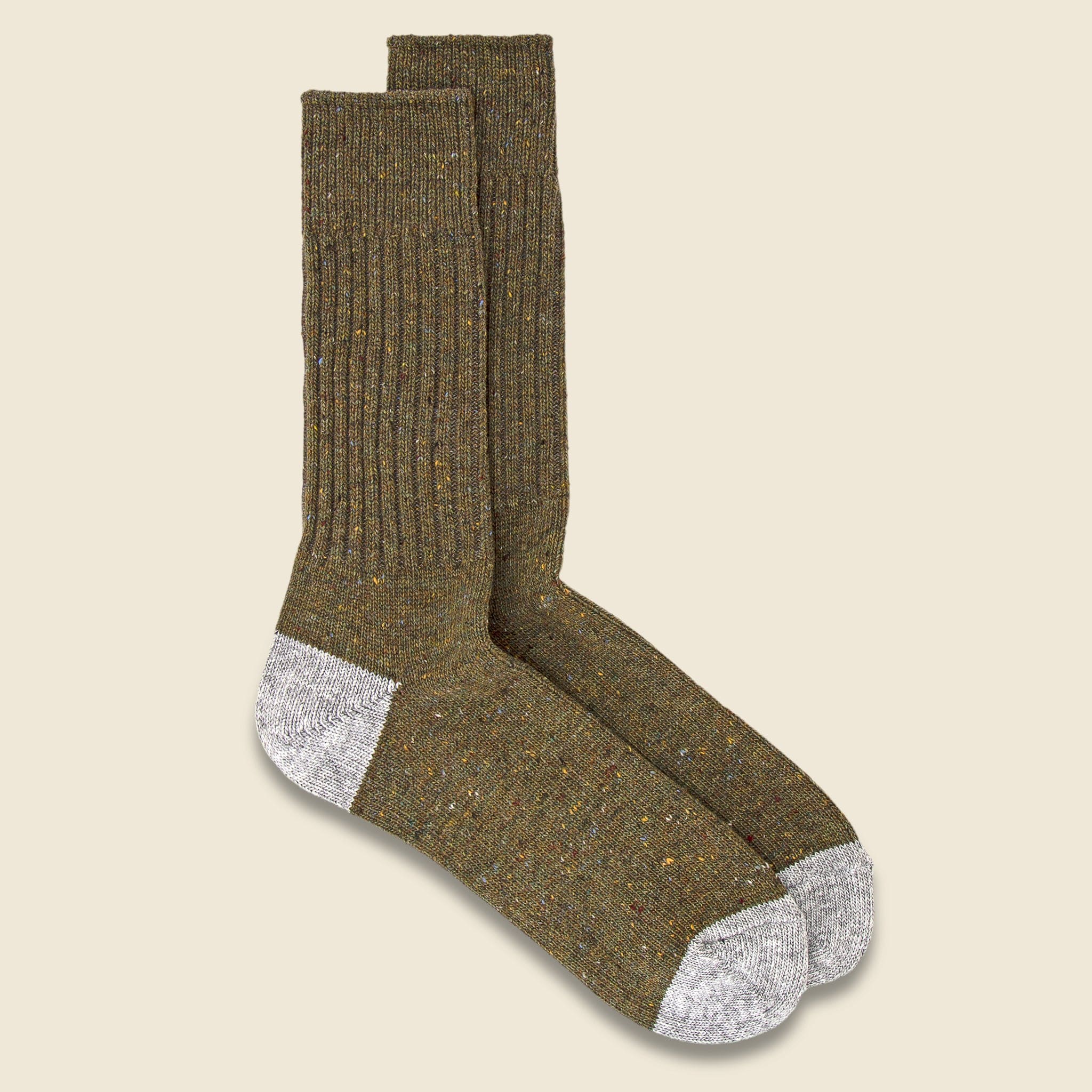 Tweed Nep Crew Sock - Olive - Anonymous Ism - STAG Provisions - Accessories - Socks