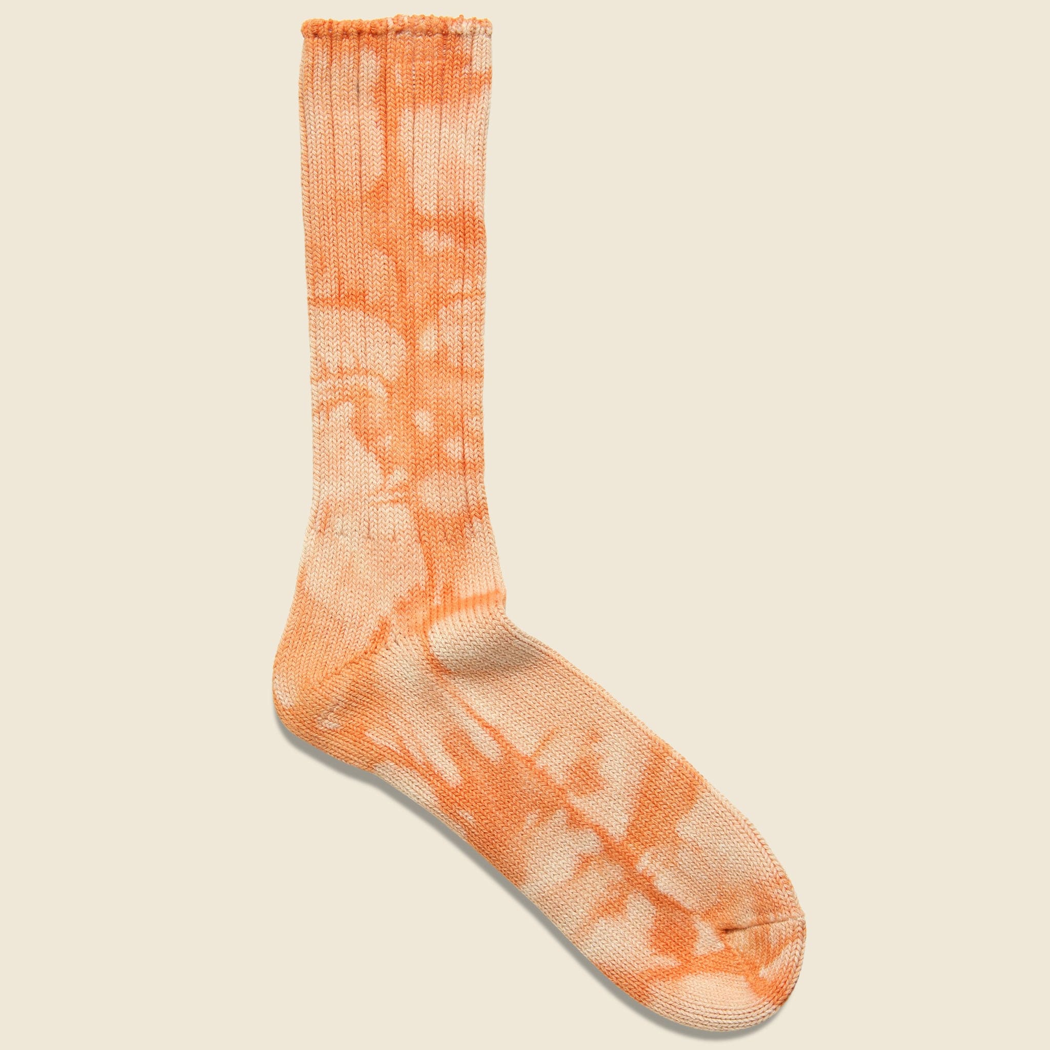 Uneven Dye Crew Sock - Orange - Anonymous Ism - STAG Provisions - Accessories - Socks