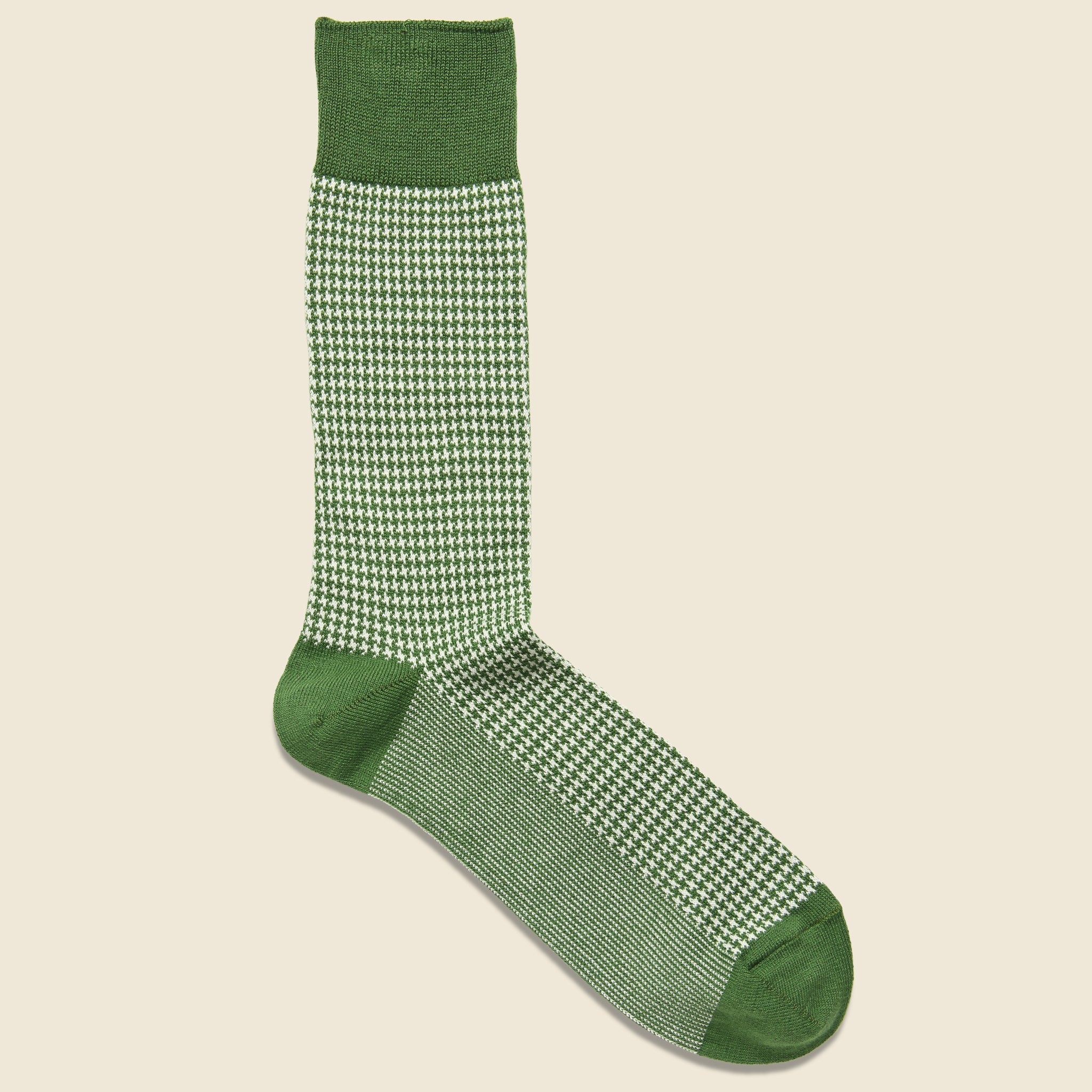 Houndstooth Crew Sock - Green - Anonymous Ism - STAG Provisions - Accessories - Socks