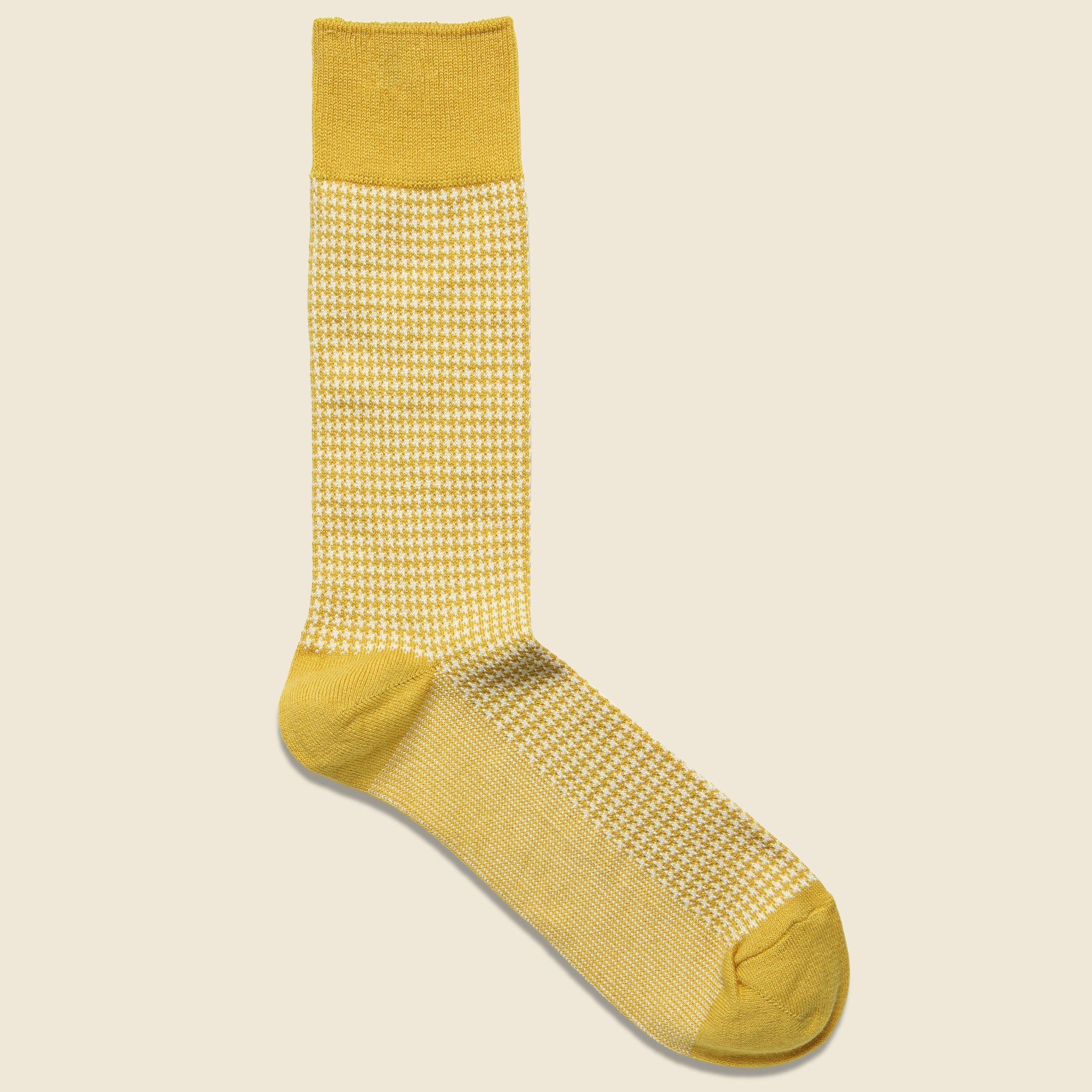 Houndstooth Crew Sock - Beige - Anonymous Ism - STAG Provisions - Accessories - Socks