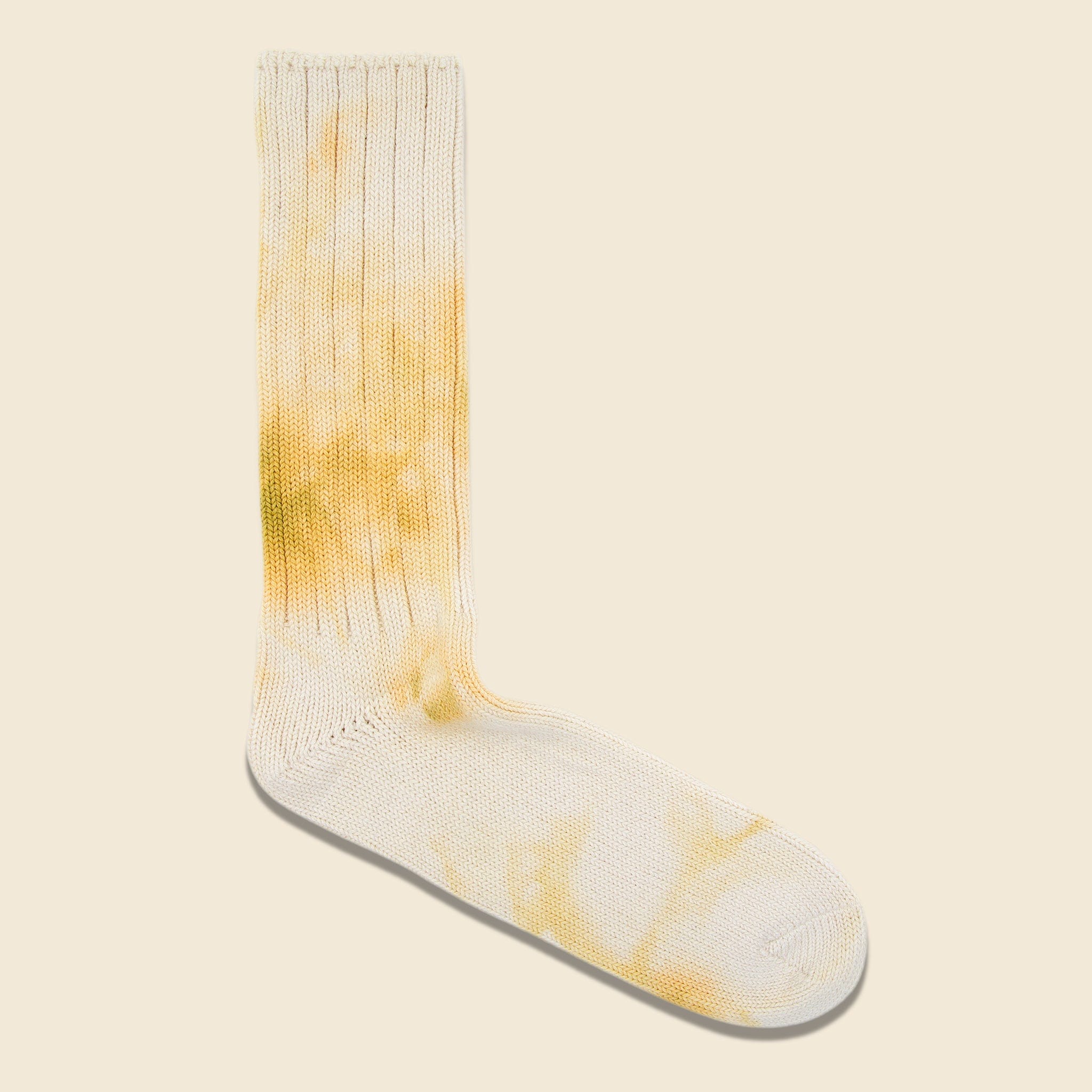 Uneven Tie Dye Crew Sock - Yellow - Anonymous Ism - STAG Provisions - Accessories - Socks