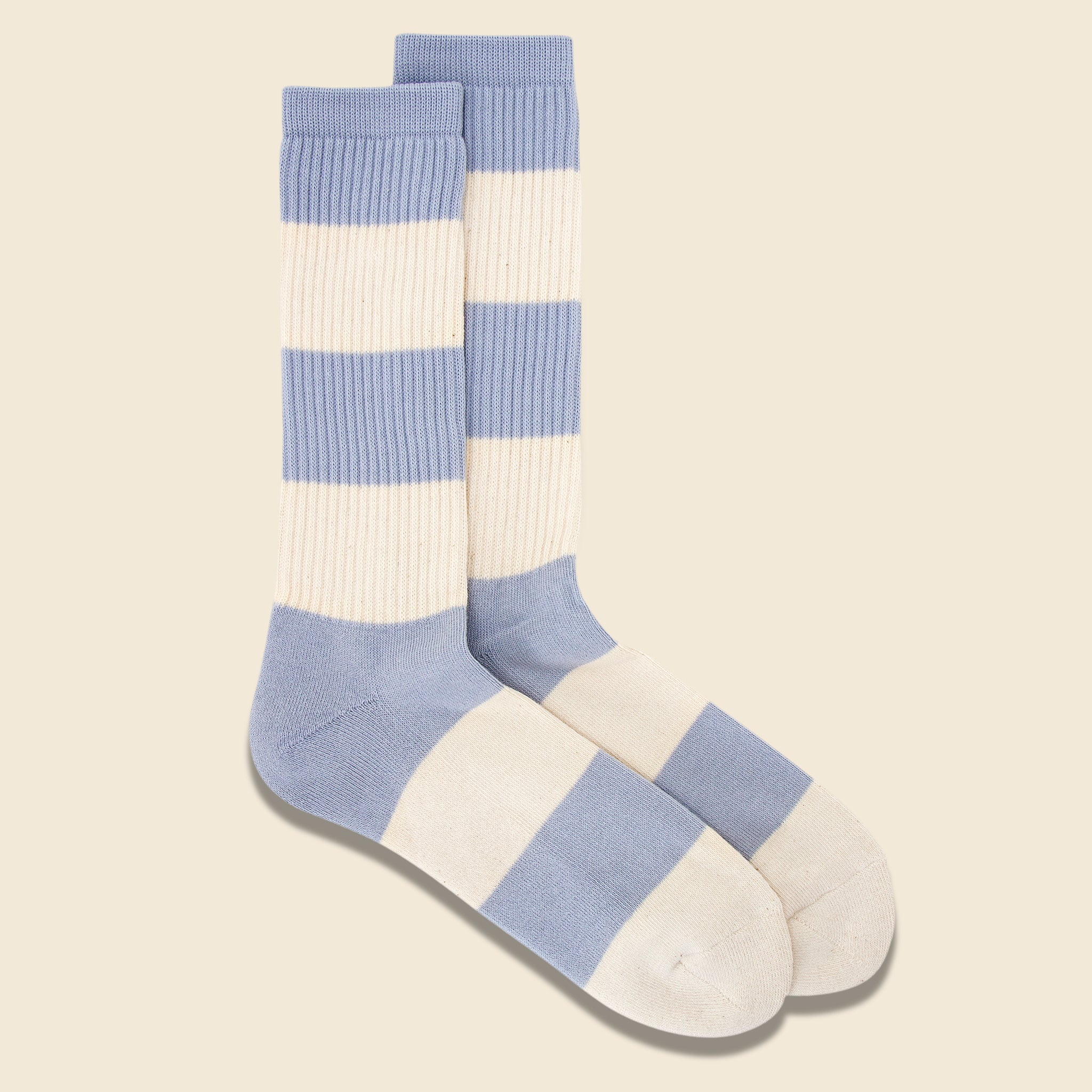 OC Thick Stripes Crew Sock - Sax - Anonymous Ism - STAG Provisions - Accessories - Socks
