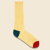 MOC 2 Points Crew Sock - Melange Yellow - Anonymous Ism - STAG Provisions - Accessories - Socks