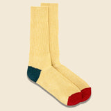 MOC 2 Points Crew Sock - Melange Yellow - Anonymous Ism - STAG Provisions - Accessories - Socks