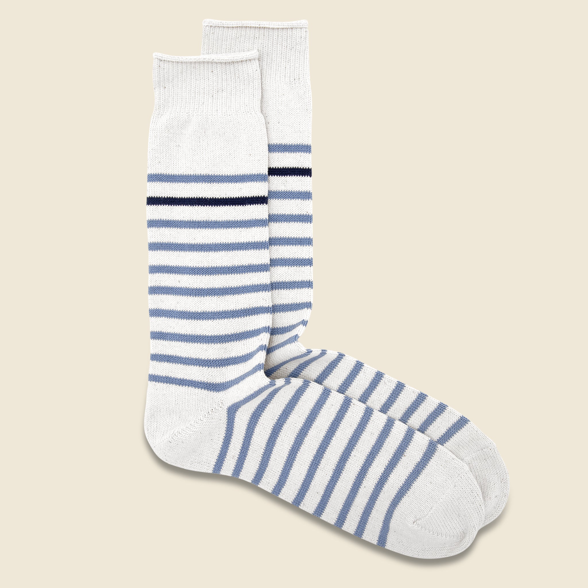 Cotton Stripes Crew Sock - Sax - Anonymous Ism - STAG Provisions - Accessories - Socks