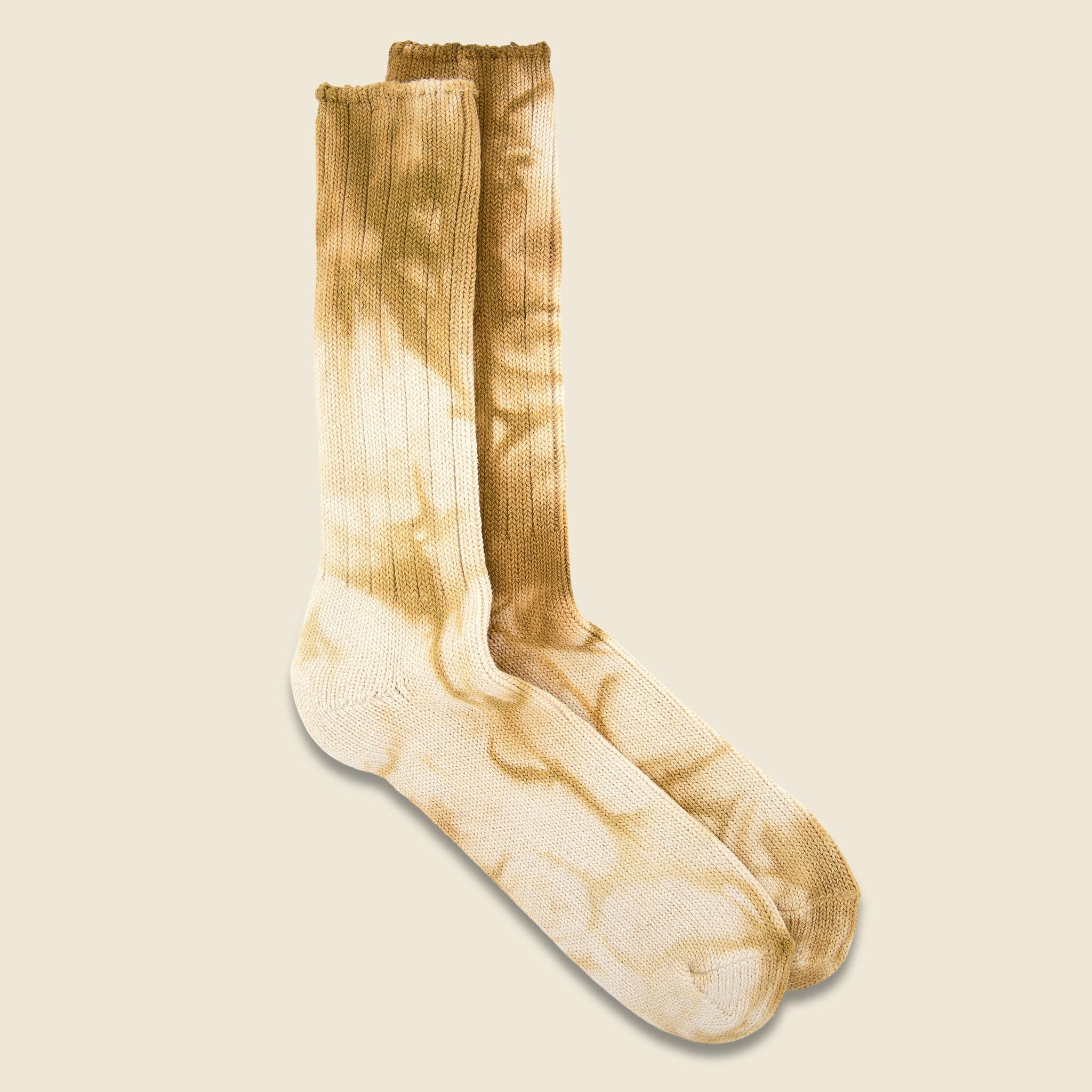 Uneven Tie Dye Crew Sock - Gold - Anonymous Ism - STAG Provisions - Accessories - Socks