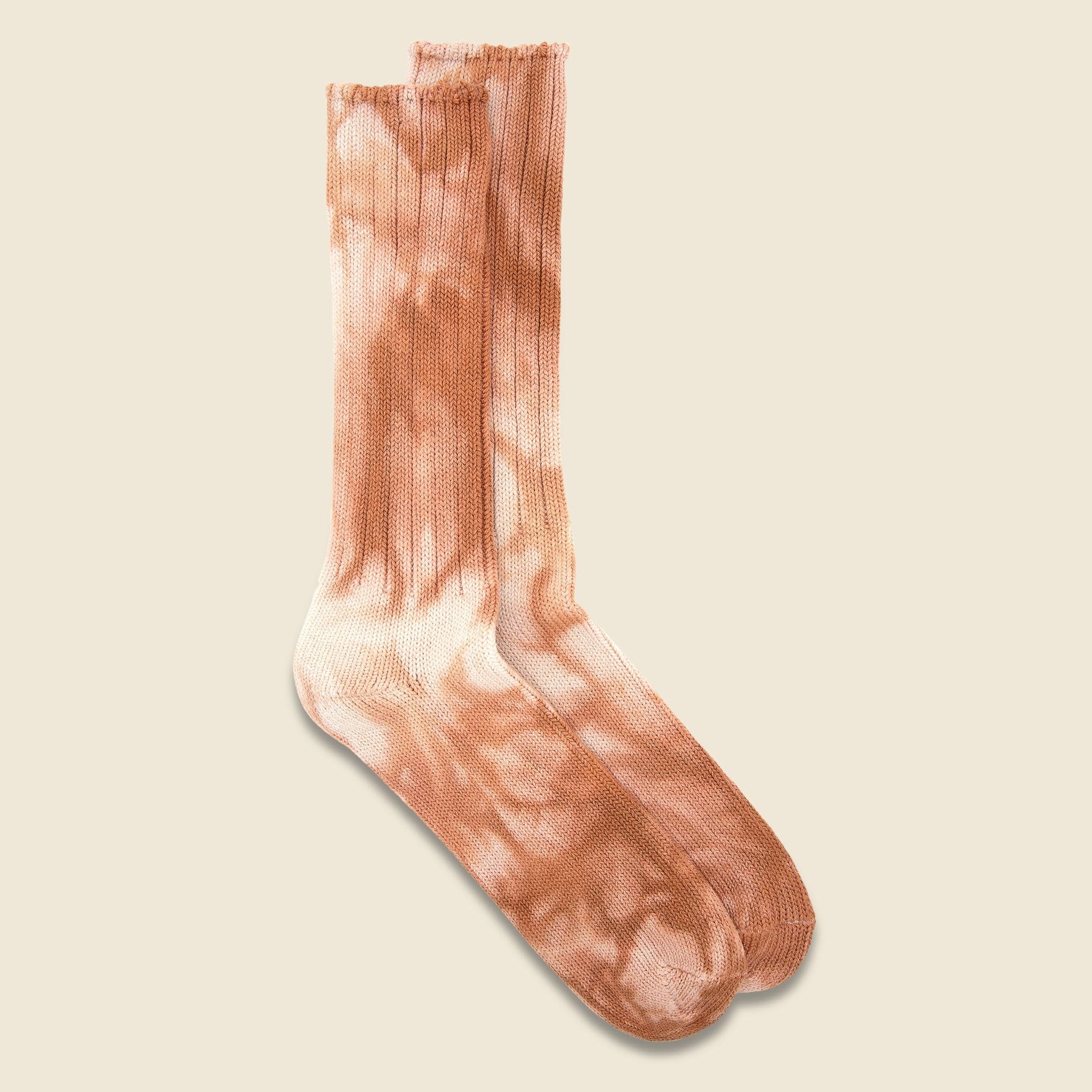 Uneven Tie Dye Crew Sock - Rust - Anonymous Ism - STAG Provisions - Accessories - Socks
